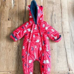 NEW! Catimini Faux Fur Lined Hooded Snowsuit, Size 6M